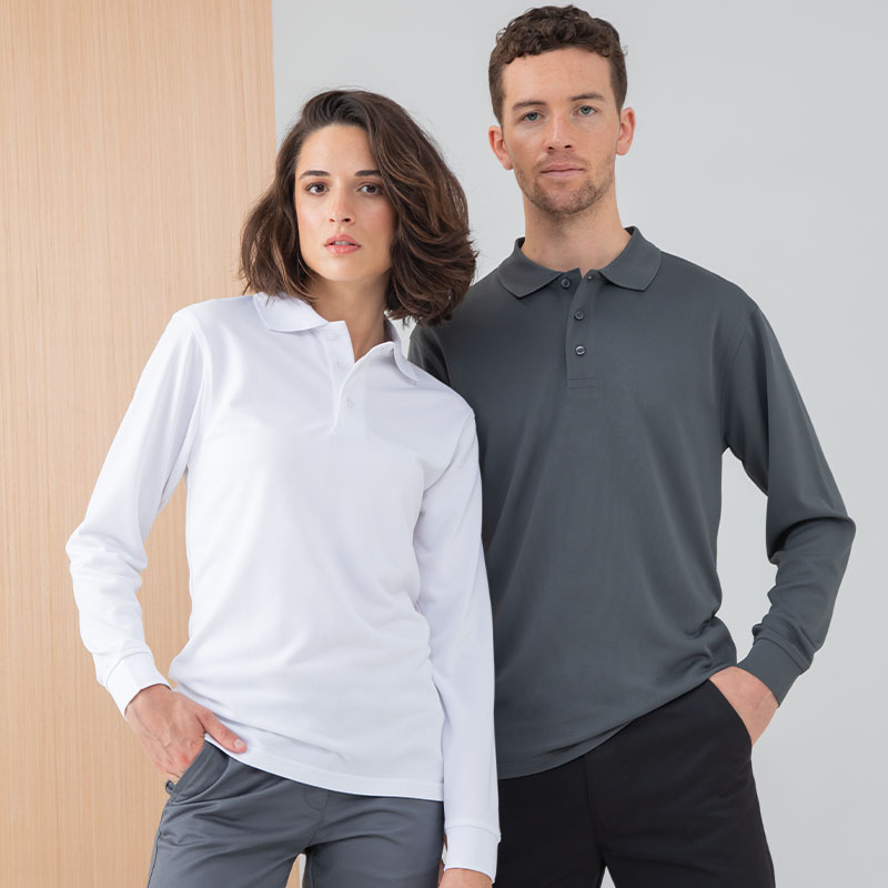 WSC Ladyfit  Long Sleeve Polo Shirt in White