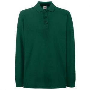 WSC Unisex Long Sleeve Polo Shirt in Dark Green
